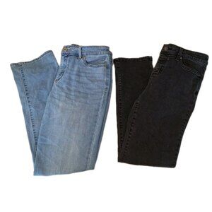 St. John's Bay Women's Size 10 Black Blue Jeans 30x30 Lot Of TWO